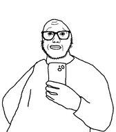 bald big_lips chazington eyes face glasses holding_object homo_sapien hoodie human lips mirror mouth_lines neck nose phone transparent transparent_background two_eyes variant:unknown