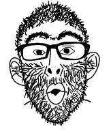 ear glasses hair hairy open_mouth soyjak stubble thick_eyebrows unibrow variant:nojak // 443x523 // 16.8KB