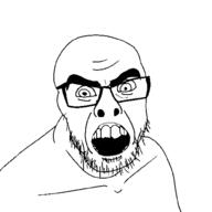 angry glasses series:fusionjaks soyjak stubble template variant:cobson variant:feraljak white_background // 1500x1500 // 24.0KB