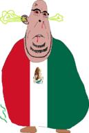 biting_lip blood bloodshot_eyes brown_skin clothes country ear fat flag full_body glasses leg mexico soyjak stinky stubble subvariant:blobson subvariant:hornyson variant:cobson vein // 789x1172 // 74.2KB