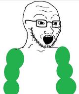 glasses kaarija open_mouth soyjak stubble variant:soyak // 351x420 // 16.1KB