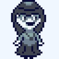 female glasses hair necklace pixel_art soyjak variant:soytan // 160x160 // 2.3KB