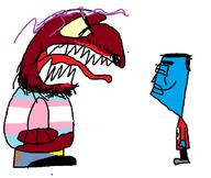 2soyjaks angry artist:marioman7890 black_skin calm chud clothes fat flag:nazi_germany flag:transgender_pride_flag glasses hair jewish_nose makeup meta:leaky mustache nazism nigger pedophile piss purple_hair red_shirt redraw sharp_teeth shitskin shoe skinny soiled_pants stubble swastika tongue tranny trend:slopjak variant:bernd variant:chudjak yelling // 664x560 // 18.5KB