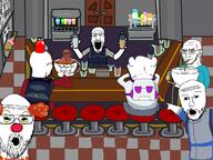 angry arm back backpack bar bartender blood bloodshot_eyes brown brown_skin chef closed_mouth clothes clown coffee cracked_teeth cry_me_a_river crying cup deformed drawn_background drinking_straw ear food frown full_body fume glasses hair hamburger hand hat holding_object jacket looking_at_you mechanic mug multiple_soyjaks mustache nosebleed open_mouth pointing scientist security sip sitting soyjak space_station_13 staff_assistant stubble subvariant:feralrage text variant:feraljak variant:impish_soyak_ears variant:markiplier_soyjak variant:soyak variant:two_pointing_soyjaks video_game wrinkles // 1000x750 // 103.0KB