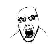 angry glasses oekaki open_mouth soyjak stubble variant:cobson // 2598x2598 // 190.9KB