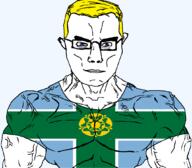 arm aryan blue_eyes british buff closed_mouth clothes derbyshire ear england flag flag:derbyshire flower glasses hair plant soyjak subvariant:chudjak_front subvariant:muscular_chud tshirt united_kingdom variant:chudjak vein yellow_hair // 1059x929 // 74.1KB