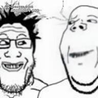 2soyjaks animated are_you_soying_what_im_soying avatarify looking_at_each_other meta:ai_generated music speech_bubble spiked_hair variant:gapejak variant:markiplier_soyjak video who_let_the_dog_out // 1024x1024, 8s // 2.2MB