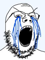 angry bloodshot_eyes crying glasses large_eyebrows open_mouth soyjak stubble variant:gapejak // 600x799 // 66.4KB