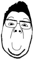 closed_mouth glasses hair smile soyjak stubble subvariant:nucado variant:cadojak // 407x698 // 39.3KB