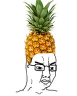 angry closed_mouth clothes food foodjak fruit glasses hat pineapple soyjak variant:chudjak // 288x360 // 54.8KB
