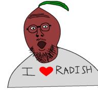 food foodjak glasses heart i_love mustache open_mouth radish sam_hyde soyjak stubble variant:tatejak vegetable // 587x563 // 13.3KB