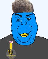 acne badge beak bird blue_skin looking_to_the_left raised_eyebrow series:x_inmigrants smirk smug twitter twitter_immigrant variant:alicia xitter zoomer_hair // 592x720 // 131.2KB