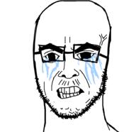 anger_mark angry clenched_teeth closed_mouth glasses soyjak stubble the_good_doctor variant:surgejak // 941x911 // 114.8KB