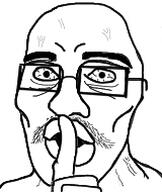 big_lips bloodshot_eyes finger glasses mustache open_eyes open_mouth original_content variant:unknown // 160x190 // 18.2KB