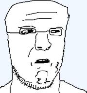 bald disgusted glasses nuvariant open_mouth soyjak squinting stubble template variant:disgustjak // 248x266 // 2.6KB