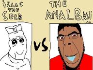 albania blood bloodshot_eyes brown_skin clothes country flag flag:albania glasses golden_tooth hat oekaki red_eyes serbia smile soyjak stubble text the_binding_of_isaac variant:cobson variant:feraljak // 800x600 // 119.6KB