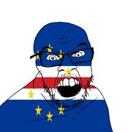 angry cabo_verde country flag glasses jacksepticeye looking_at_you mustache open_mouth soyjak stubble teeth variant:feraljak youtube // 1500x1500 // 29.7KB