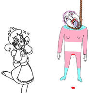 amy_(nandroid) blood bloodshot_eyes clothes crying emmy_the_robot flag full_body glasses hair hand hanging happy leg maid mustache nandroid neovagina open_mouth purple_hair robot rope soyjak sparkle stubble suicide template tongue tranny variant:bernd yellow_teeth // 1125x1125 // 138.9KB