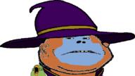 animal bleppsama blue ear frown hair monkey open_mouth orange robe soyjak stubble subvariant:massjak subvariant:wholesome_soyjak variant:gapejak wizard_hat // 1084x607 // 51.6KB
