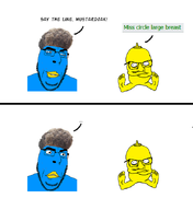 acne arm badge beak bird blue_skin bottle closed_mouth comic foot full_body funny hair leg meta:namefags mustard mustard_(user) series:x_inmigrants smile smug soyjak stubble subvariant:condiment text twitter ugly variant:cobson variant:feraljak yellow_skin zoomer zoomer_hair // 608x665 // 113.3KB