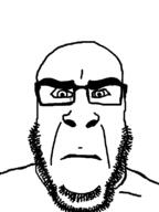 closed_mouth eyebrows serious soyjak stubble variant:cobson variant:markiplier_soyjak // 600x800 // 65.3KB