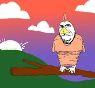 2soyjaks beak bird branch cloud feather gradient soyjak subvariant:hornyson sun sunrise variant:cobson variant:gapejak // 1080x994 // 332.3KB