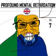 angry bald bell_curve black_eyes black_hole black_sclera british clenched_teeth closed_mouth country cracked_teeth drool ear flag flag:morayshire flag:united_kingdom glasses hair iq iq_bell_curve moray morayshire mustache nightmare_fuel no_pupils profound_mental_retardation retard scotland soyjak stubble text united_kingdom variant:feraljak wrinkles // 1024x1024 // 50.3KB