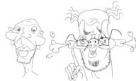 2soyjaks balding closed_mouth ear fume glasses hair hand mustache open_mouth pointing soyjak stubble variant:unknown // 3000x1800 // 420.7KB
