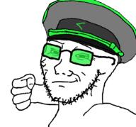 arm arrow closed_mouth clothes glasses hand hat punch series:arrow_police stubble tinted_glasses variant:soyak // 700x653 // 80.8KB