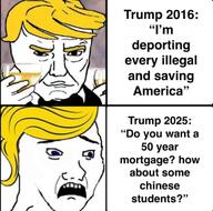 blond champagne closed_mouth donald_trump holding_object looking_at_you open_mouth smug subvariant:chudjak_front variant:chudjak wojak // 1170x1156 // 169.9KB