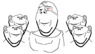 5soyjaks blood clothes ear glasses healthcare multiple_soyjaks soyjak stubble variant:gapejak variant:impish_soyak_ears // 1954x1106 // 284.3KB