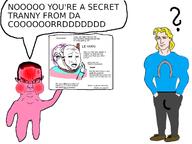 2soyjaks angry buff centrist glasses hair mask penis pink_skin question_mark rope speech_bubble subvariant:chudjak_front text tiny_penis tranny trend:aryan variant:bernd variant:chudjak variant:wojak white_background yawn // 1200x900 // 281.8KB