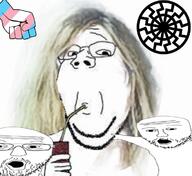 fist open_mouth skibidi sonnenrad tranny variant:gapejak variant:two_pointing_soyjaks // 1180x1080 // 1.3MB