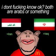 amerimutt artist:Ilovy crying flag:iran flag:iraq iran iraq meta:tagme subvariant:impish_amerimutt text // 627x627 // 176.3KB