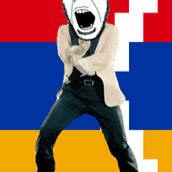 angry animated armenia artsakh country dance flag gangnam_style glasses open_mouth soyjak stubble variant:cobson // 300x460 // 500.3KB