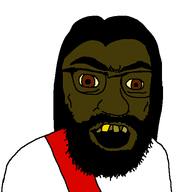 angry arab beard brown_eyes brown_skin christianity clothes glasses hair jesu meta:op_is_a_mudslime mustache open_mouth pantone_448_c soyjak subvariant:tetojak template variant:feraljak white_background yellow_teeth // 550x550 // 23.5KB