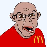 amerimutt brown_eyes clothes ear mcdonalds mutt mutt_lips red_lips red_shirt series:muttverse shaved subvariant:feralmutt tan_skin variant:feraljak // 1025x1025 // 27.4KB