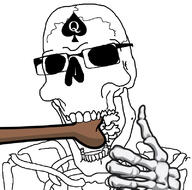 bbc blowjob bone glasses open_mouth queen_of_spades series:skeletonjaks skeleton skull soyjak subvariant:spadeson thumbs_up variant:cobson // 800x793 // 102.2KB