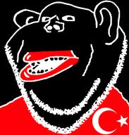black_background black_bvll black_teeth darkest_vantablack_nigger_mutt_on_earth flag:turkiye inverted kara_boga red_lips star_and_crescent stubble subvariant:impish_amerimutt turk vantablack_skin white_stubble // 598x628 // 22.0KB