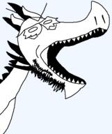 angry artist:crimsonvoidhydra1488 glasses horn open_mouth sharp_teeth spike spikes teeth variant:dragonjak // 380x453 // 7.9KB