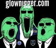 3soyjaks central_intelligence_agency clothes federal_bureau_of_investigation glasses green jidf open_mouth soyjak stretched_mouth stubble suit sunglasses text trend:glowie trend:soyjak_trio variant:gapejak variant:markiplier_soyjak variant:tony_soprano_soyjak // 619x532 // 60.2KB
