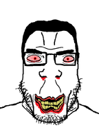 blood_from_eyes blood_from_mouth blood_from_nose bloodshot_eyes clothes glasses grin hair infected lips rage shitty_edit stubble subvariant:chudplier variant:chudjak variant:markiplier_soyjak white_shirt white_skin yellow_teeth // 600x800 // 23.3KB