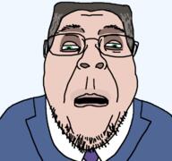 clothes glasses gman green_eyes hair half-life half-life_2 half_open_mouth necktie soyjak squinting suit valve variant:bernd video_game // 600x563 // 116.0KB