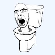 angry glasses open_mouth skibidi_toilet soyjak stubble toilet variant:cobson // 800x800 // 50.8KB