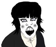 ankh eyelashes female goth lipstick makeup necklace teeth_showing tits variant:feraljak // 1274x1080 // 259.6KB