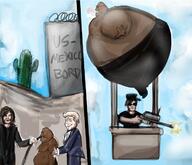 air_pump artist:romanian_schizo border border_guard desert donald_trump hot_air_balloon inflation kim_reynolds mexico sniper_rifle subvariant:meximutt_side variant:meximutt warrior-z_(user) // 713x612 // 550.1KB