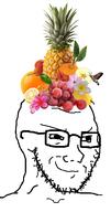 flowers food fruit pile pineapple smug soyjak subvariant:soyak_(smug) variant:soyak // 685x1296 // 511.3KB