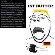 1930s 1940s arm arthur_imhausen artist:sectionalism butter coal eating flag flag:germany germany glasses hand holding_object its_over stubble subvariant:wholesome_soyjak text torso variant:gapejak wikipedia world_war_2 yellow_hair // 3464x3464 // 995.5KB