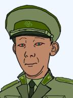 bloodshot_eyes brap brapjak_farty brown_skin clothes green_eyes nosebleed uniform variant:kuzjak // 810x1080 // 33.1KB