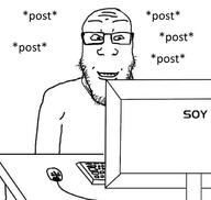 clothes computer glasses post screen smile soyjak stubble text variant:markiplier_soyjak // 614x582 // 33.7KB
